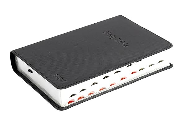 NIV Mini Compact Pu Leather Thumb Index Gilt Edges Black Bible - 6x4.3" Pocket Size - Image 2