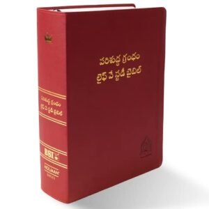 Telugu Study Bible, Red Leather Touch Study Bible