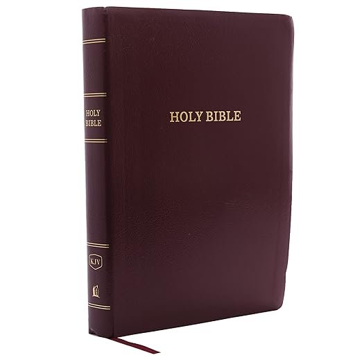 KJV Holy Bible: Giant Print with 53,000 Cross References, Burgundy Leather-look, Red Letter, Comfort Print: King James Version