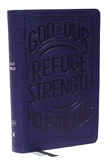 KJV Holy Bible: Personal Size with Cross References, Blue Leathersoft, Red Letter, Comfort Print: King James Version (Verse Art Cover Collection)