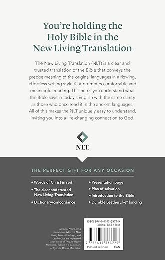 Premium Gift Bible NLT, TuTone (LeatherLike, Pink/Dark Brown, Red Letter) - Image 2