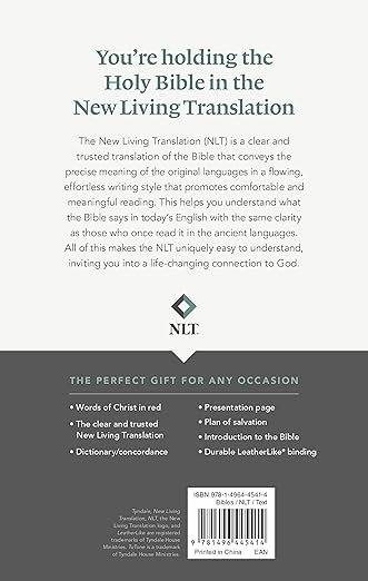 Premium Gift Bible NLT (LeatherLike, Teal Cross, Red Letter) - Image 2