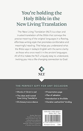 Premium Gift Bible NLT (LeatherLike, Blue Cross, Red Letter) - Image 2