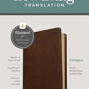 NLT Compact Bible, Filament Enabled (LeatherLike, Rustic Brown, Red Letter)