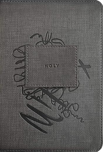 NLT Compact Zipper Bible, Filament Enabled (LeatherLike, Charcoal Patch, Red Letter) - Image 2