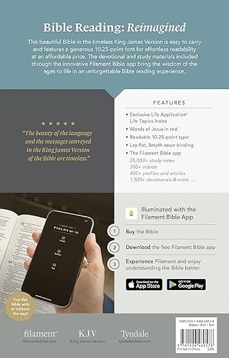 KJV Large Print Premium Value Thinline Bible, Filament Enabled (LeatherLike, Black Celtic Cross, Red Letter) - Image 2