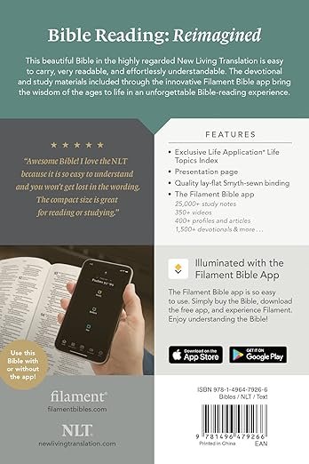 NLT Premium Value Compact Bible, Filament-Enabled Edition (LeatherLike, Black Mountainscape), 4.1 x 1.2 x 6.4 inches - Image 2
