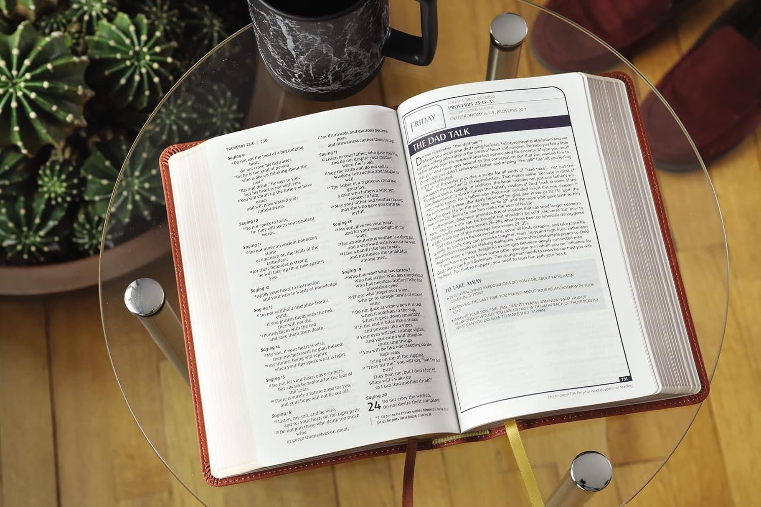 NIV, Men's Devotional Bible (By Men, for Men), Leathersoft, Brown, Comfort Print - Image 3