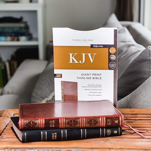 KJV Holy Bible: Giant Print Thinline Bible, Black Leathersoft, Red Letter, Comfort Print (Thumb Indexed): King James Version - Image 2