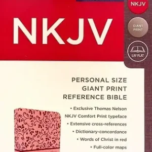 NKJV Personal Size Giant Print Reference Bible (Pink Leathersoft)