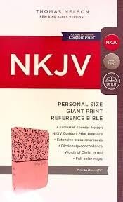 NKJV Personal Size Giant Print Reference Bible (Pink Leathersoft)