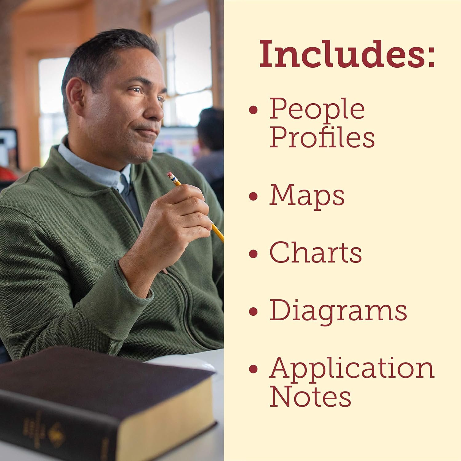 NIV Life Application Study Bible, Third Edition, Personal Size (Leatherlike, Dark Brown/Brown) - Image 4