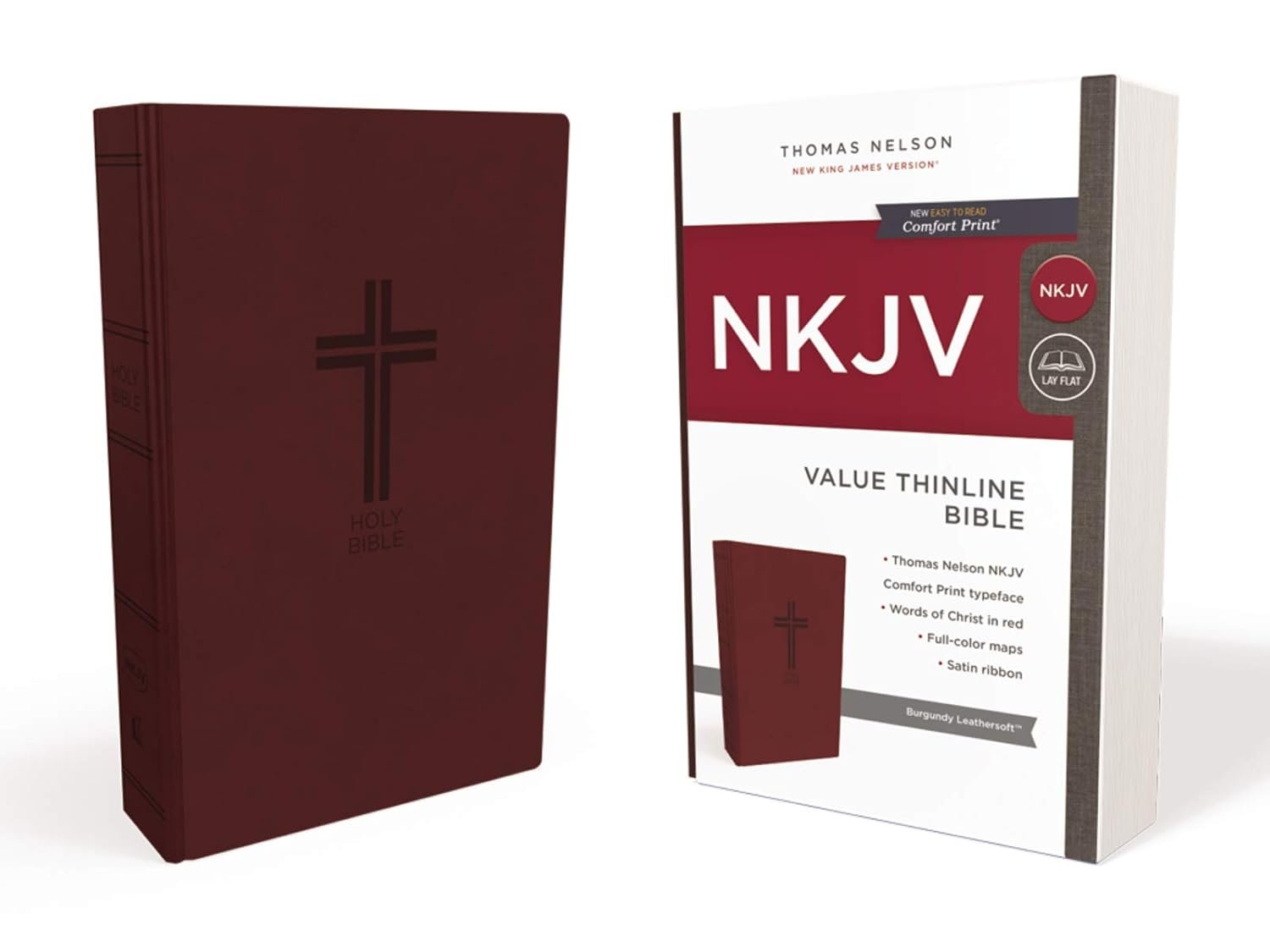 NKJV, Value Thinline Bible, Leathersoft, Burgundy, Red Letter, Comfort Print: Holy Bible, New King James Version - Image 7