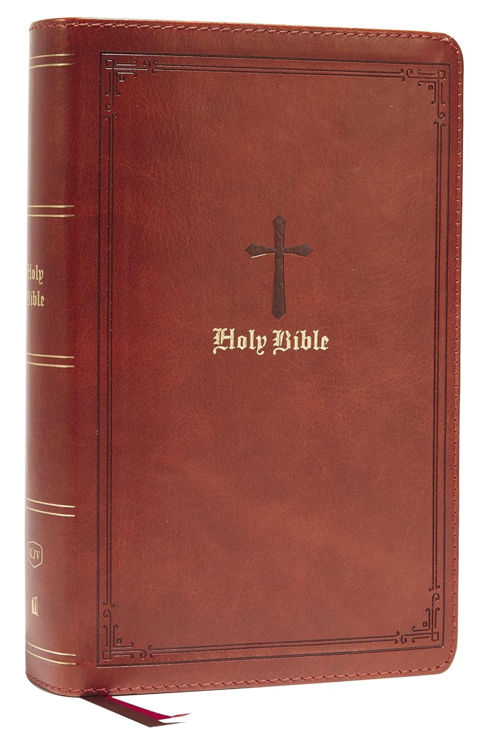 KJV Personal Size LP Single-Column Ref Brown Leathersoft Red Letter Bible