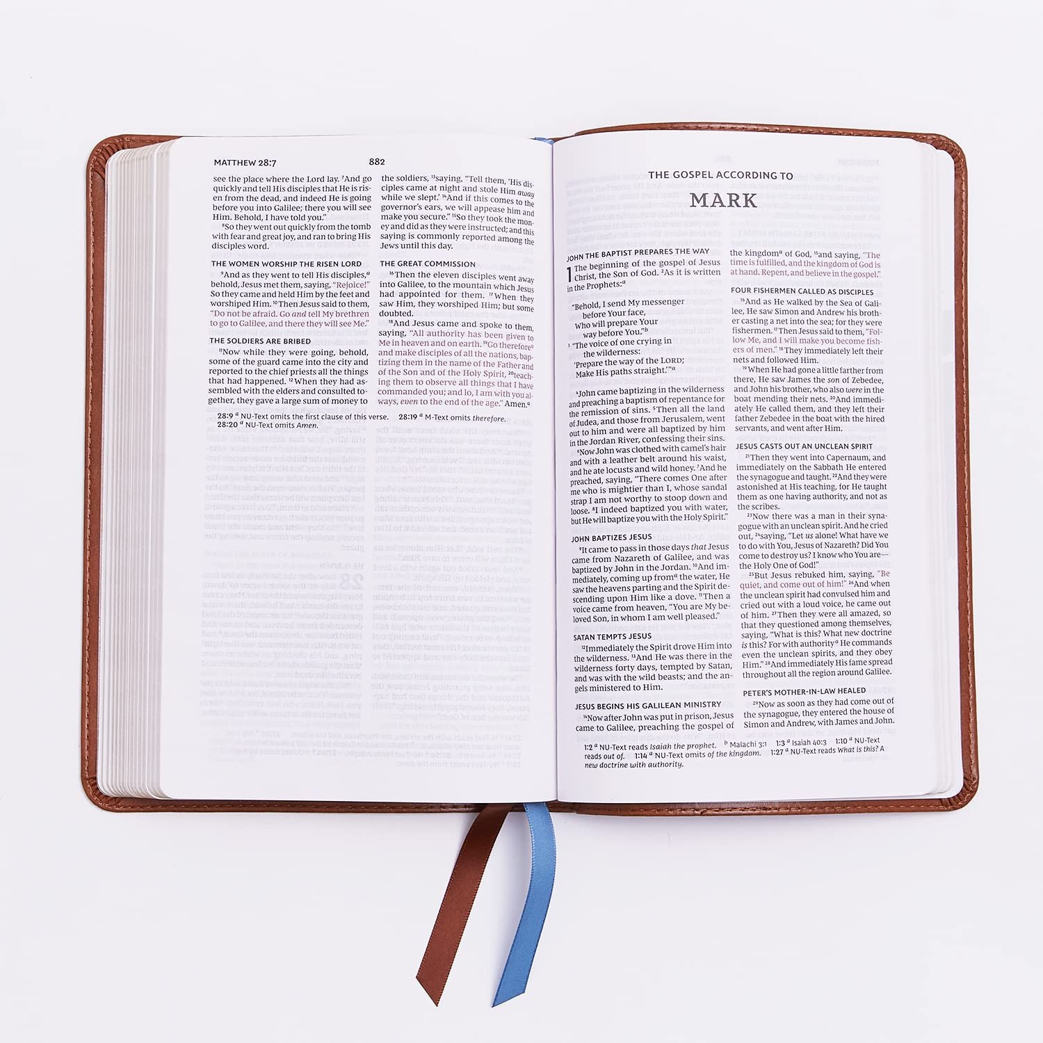 NKJV, Thinline Bible Youth Edition, Leathersoft, Brown, Red Letter, Comfort Print: Holy Bible, New King James Version - Image 2