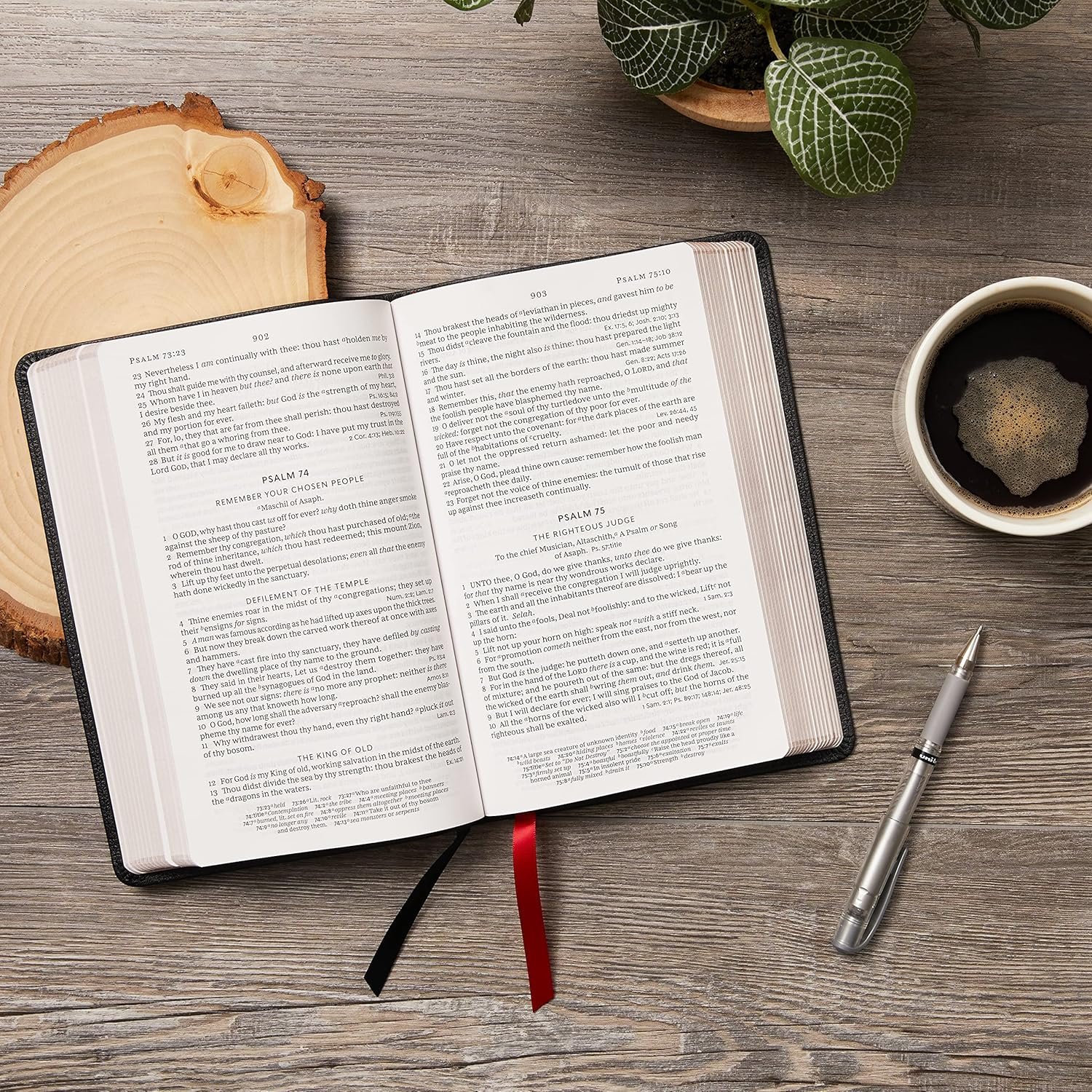 KJV Personal Size LP Single-Column Ref Brown Leathersoft Red Letter Bible - Image 4